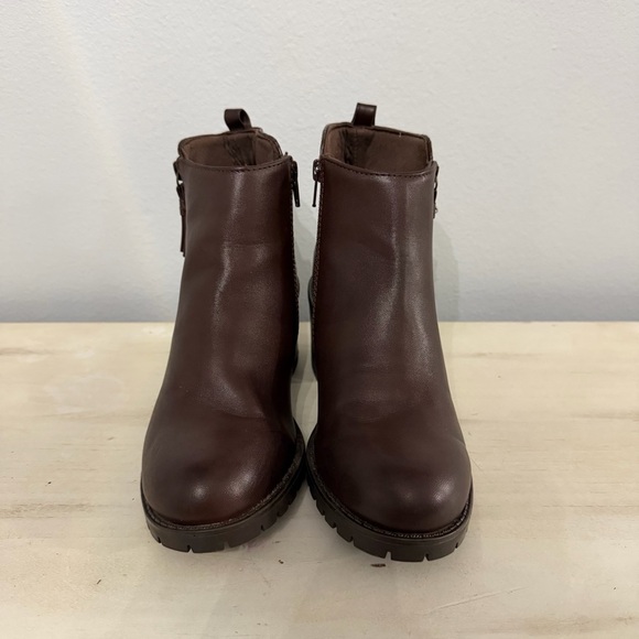 BareTraps Dark Brown Leather Haile Ankle Boots Size 7 - Picture 5 of 8